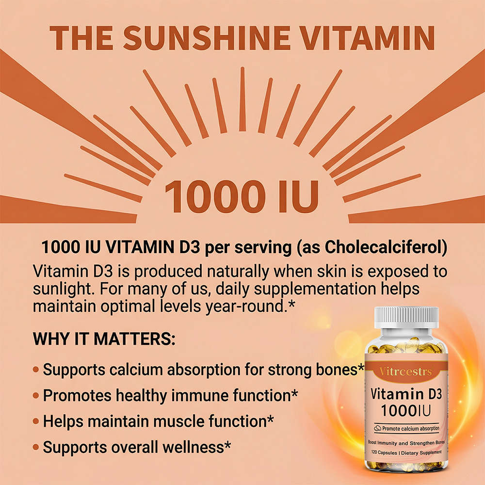 Vitamin D3 1000 IU Capsules, S - огляд і ціна Health Wellness & Nutrition Center Llc