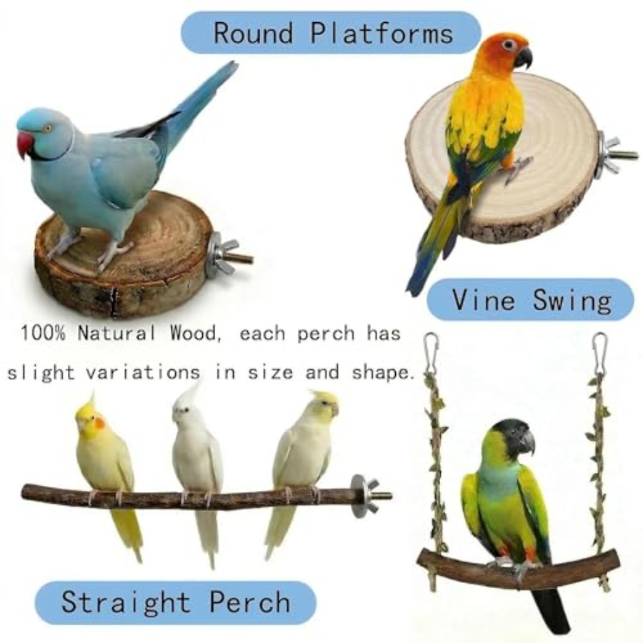 8PCS natural wood bird perches - огляд і ціна Health & Wellness Focus