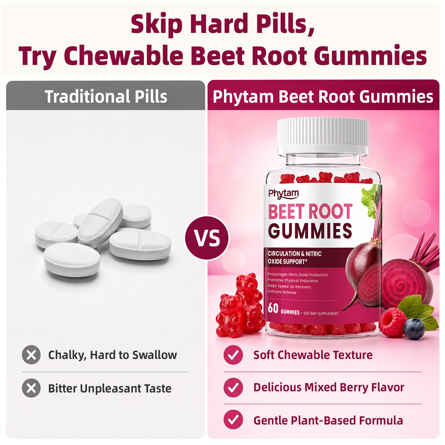 Beetroot Supplement, Antioxida - огляд і ціна Health Wellness Gummies